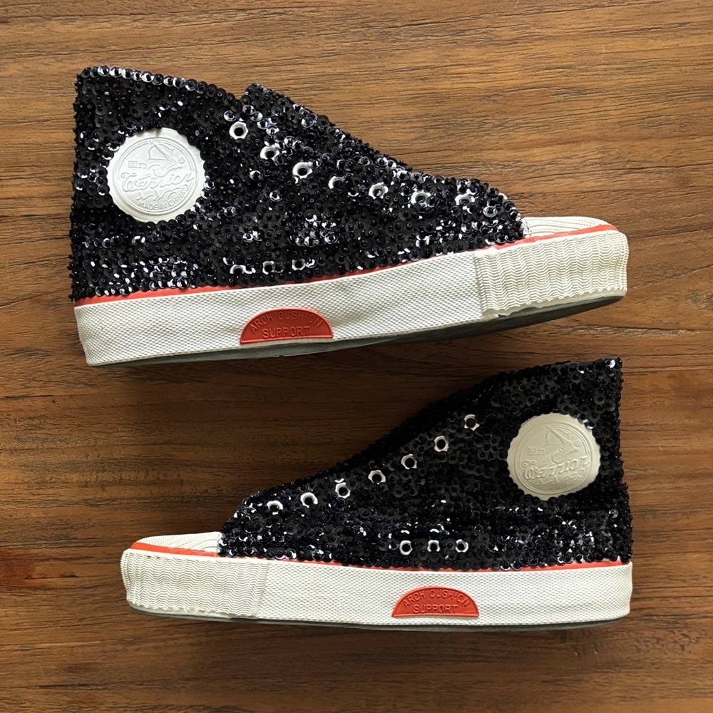 Black Sequin Warrior Hightops